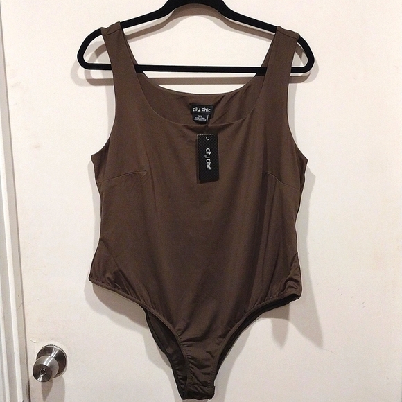 City Chic Tops - NWT City Chic Khaki Green Body Suit Essential Size S/16-Layering Casual Career